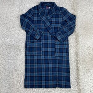 VTG Pendleton Robe Mens Medium Blue Tartan Plaid 100% Virgin Wool USA Made